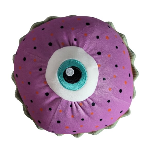 Pop! Happy Smiling Cupcake Plush Green Pink Spooky Eye On Top Ribbed NWOT - Picture 3 of 10